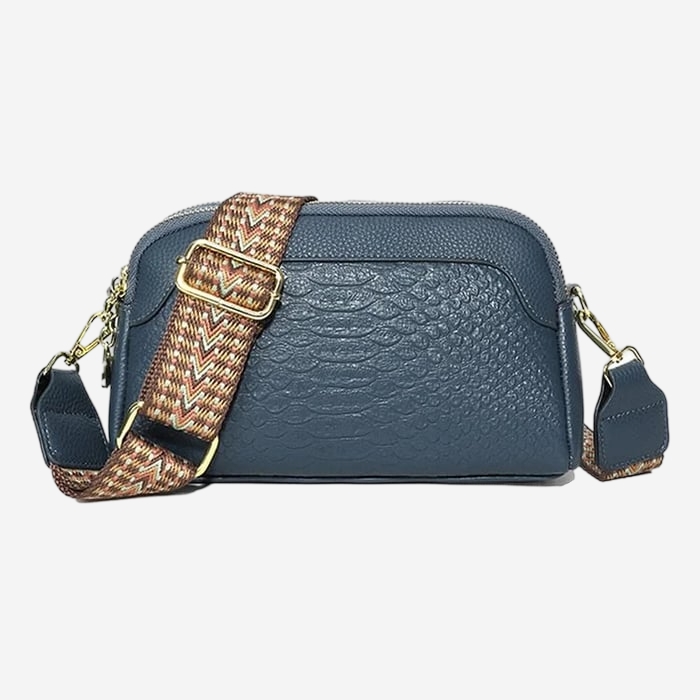 Maison Svala™ | Snygg crossbody-väska i läder i alligatormönster