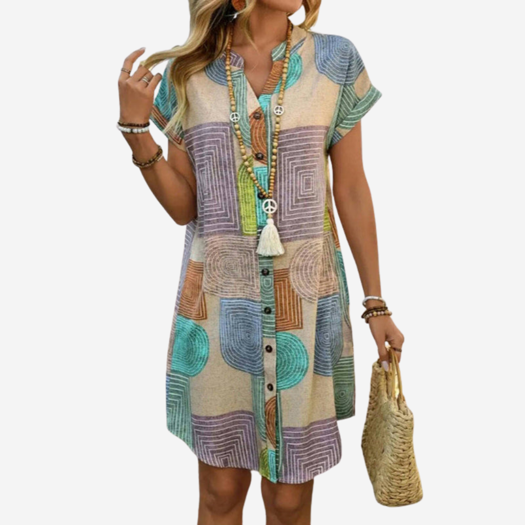 Maison Svala™ |  Patchwork klänning i retrostil