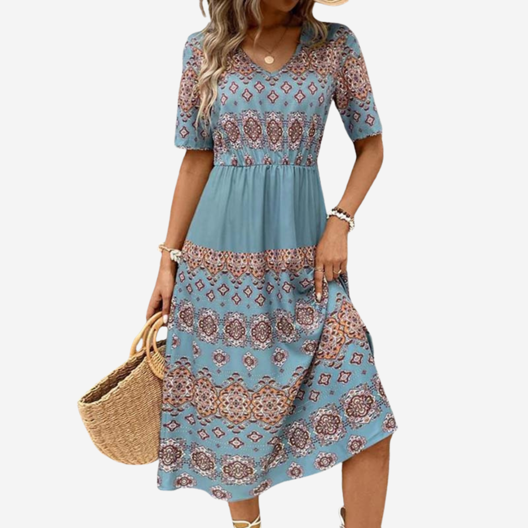 Maison Svala™ | Ledig boho-klänning med mönster