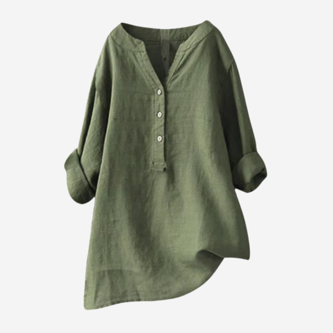 Maison Svala™ | Luftig och bekväm linneskjorta med knappar