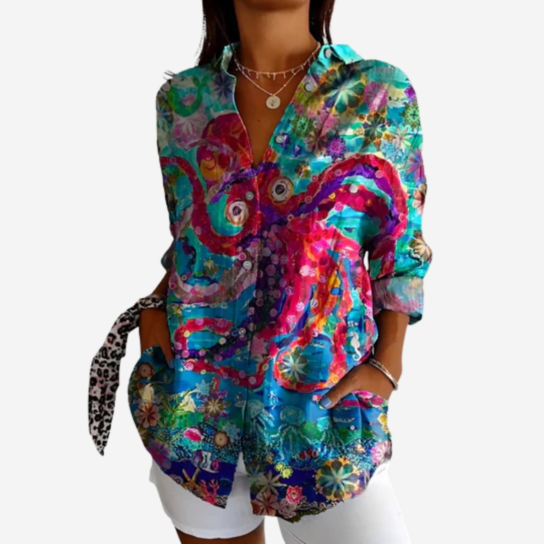 Maison Svala™ | Färgglad mönstrad blus